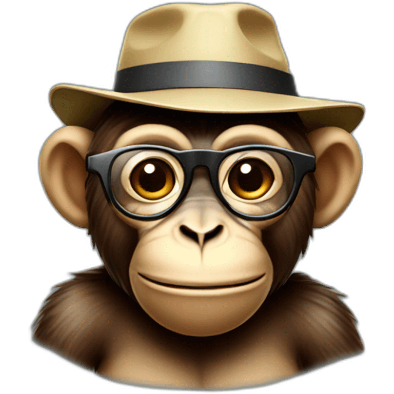 monkey with a bucket hat and glasses emoji