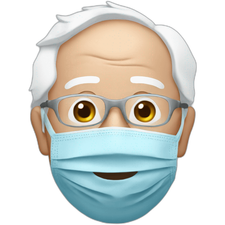 bernie sanders with mouth mask emoji