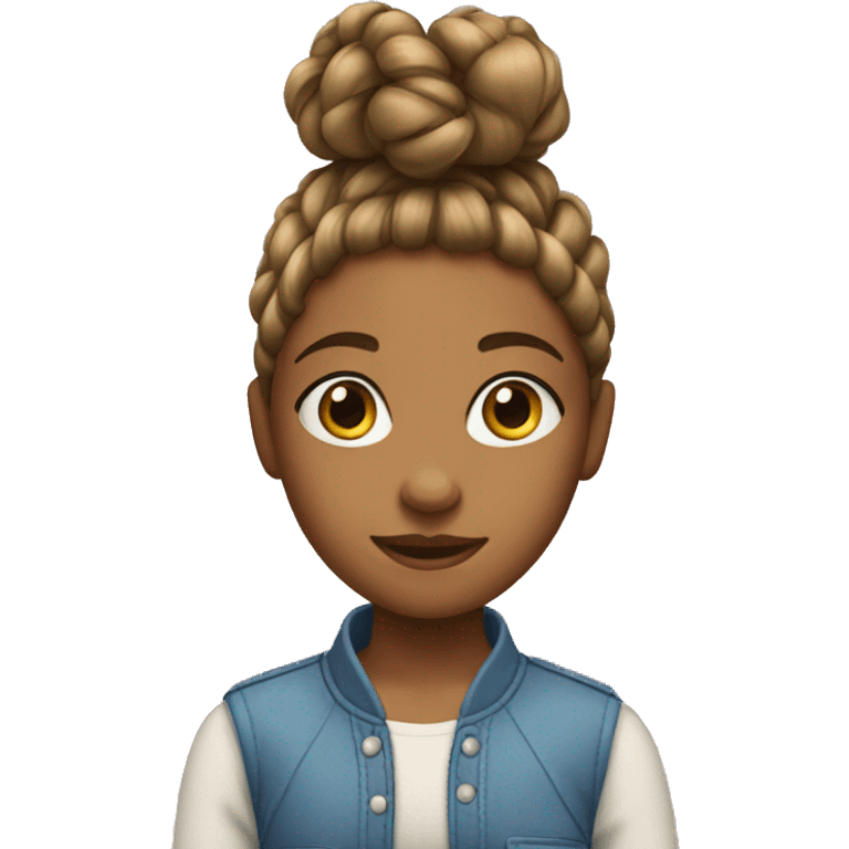 Girl with braided hair back emoji