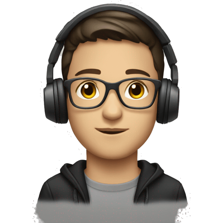 Brunette boy dj emoji