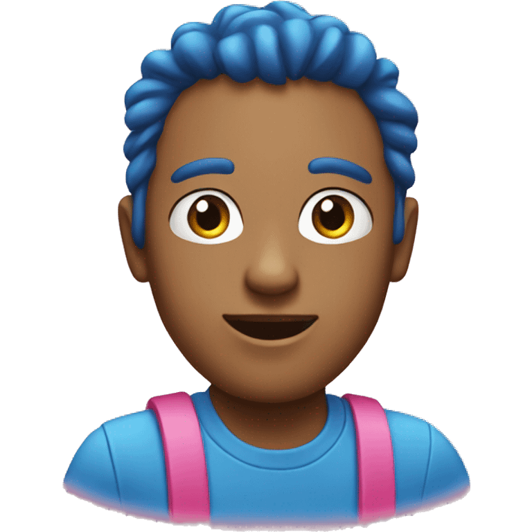 blue and pink emoji emoji