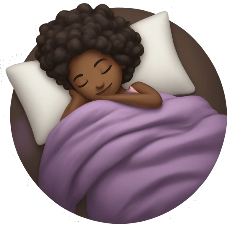 Brunette black girl sleeping emoji