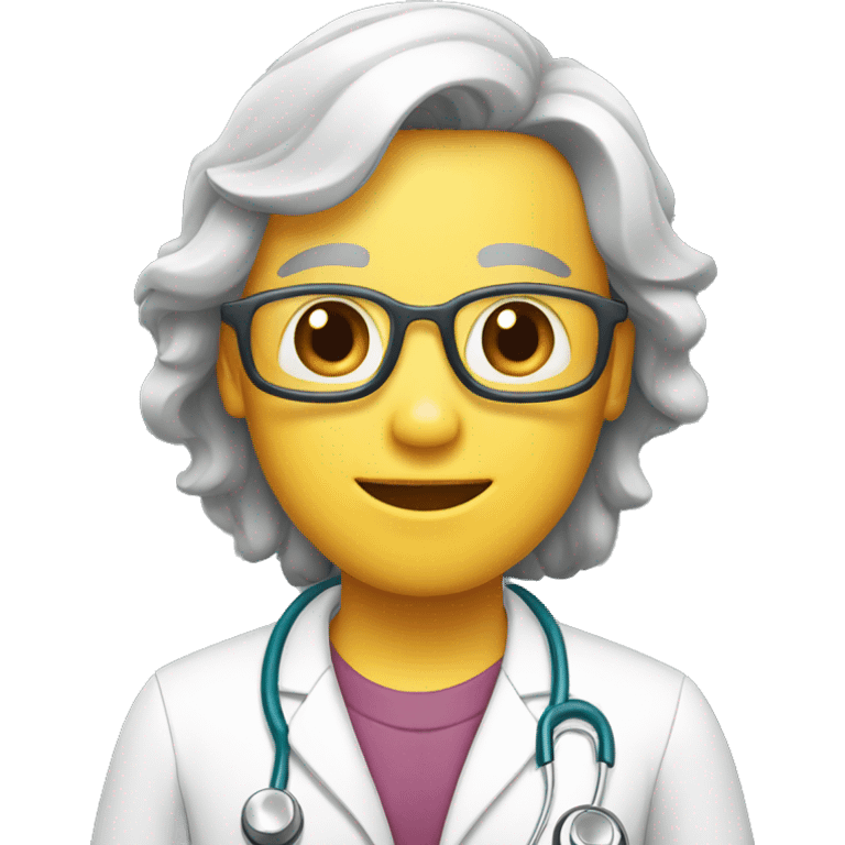 Medico de familia con poco pelo emoji