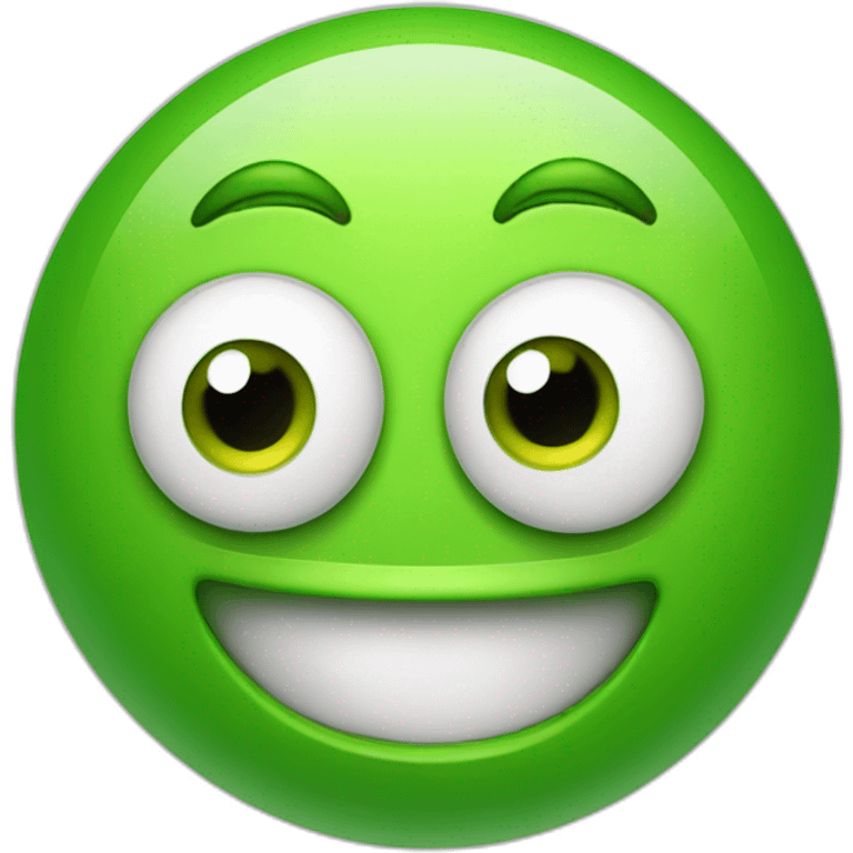 a green smiley shoked with big round eyes and mouth wide open emoji