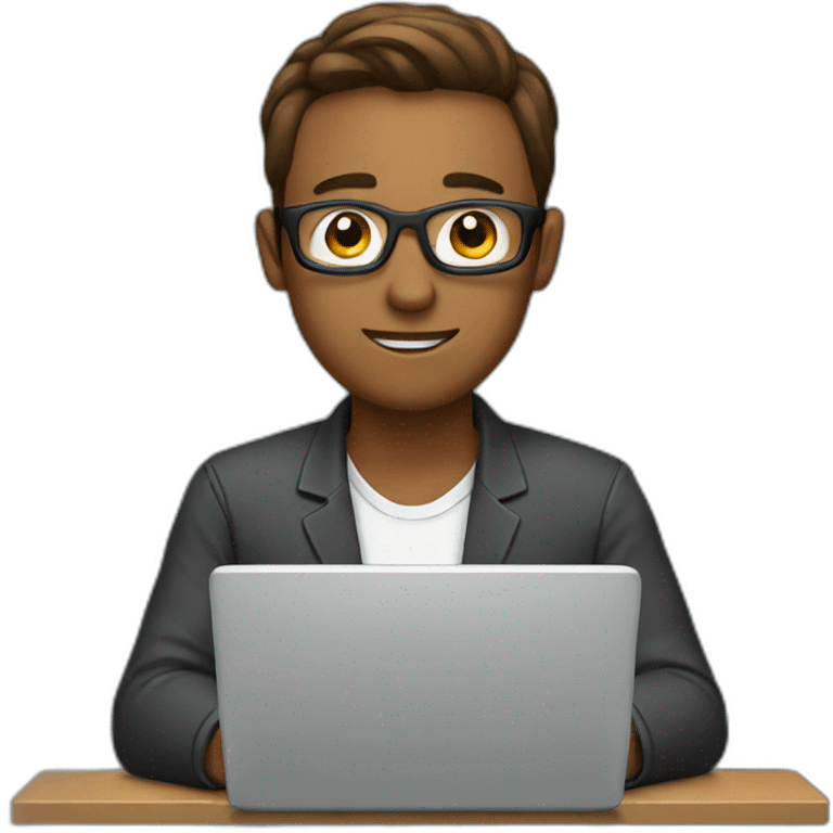 man working in a laptop emoji