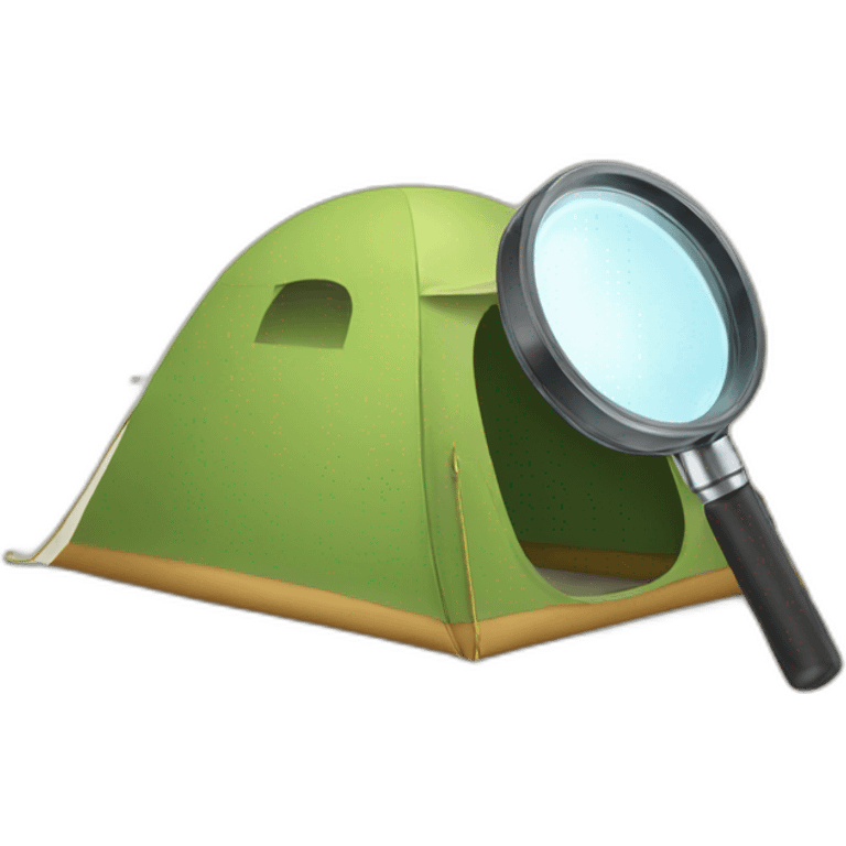 search magnifying glass and tent emoji