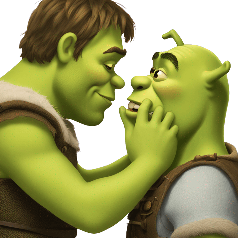 Shrek kissing someone  emoji