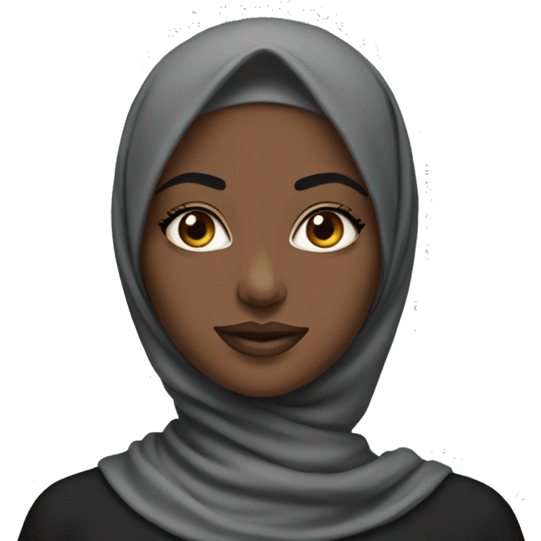 Black hijab girl without neck showing in drag makeup emoji