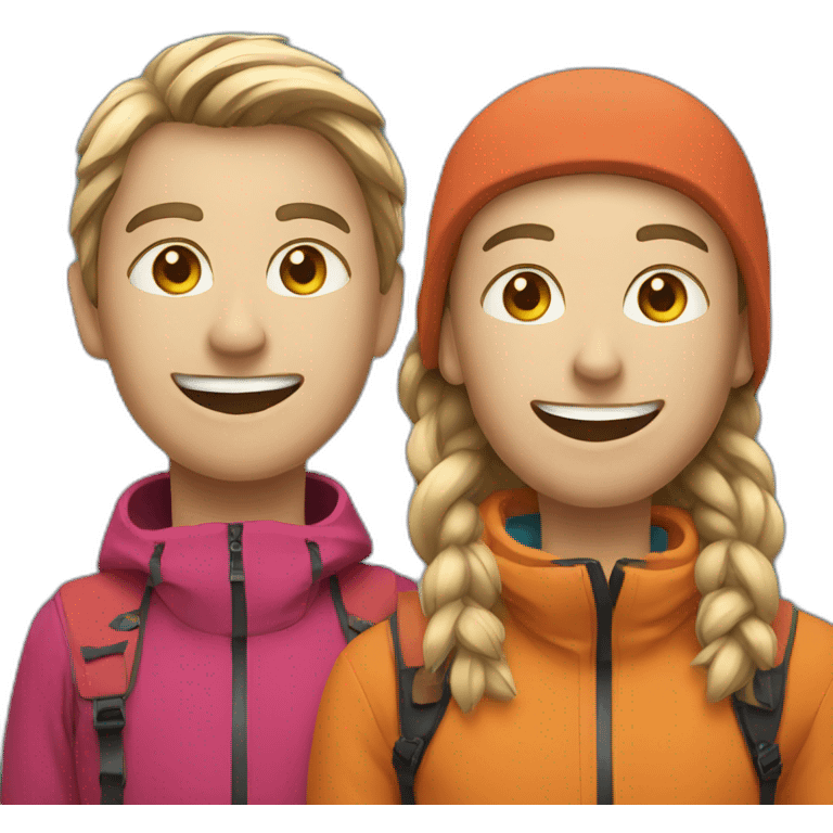 two ski friends emoji