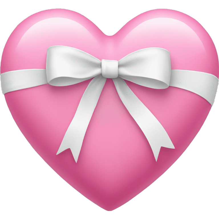 pink heart with white bows surrounding emoji