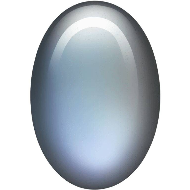 oval moonstone dark gray and white shades emoji