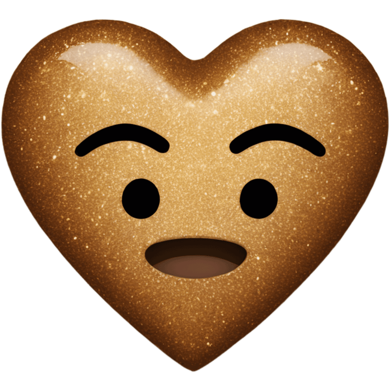 One Brown glitter heart emoji