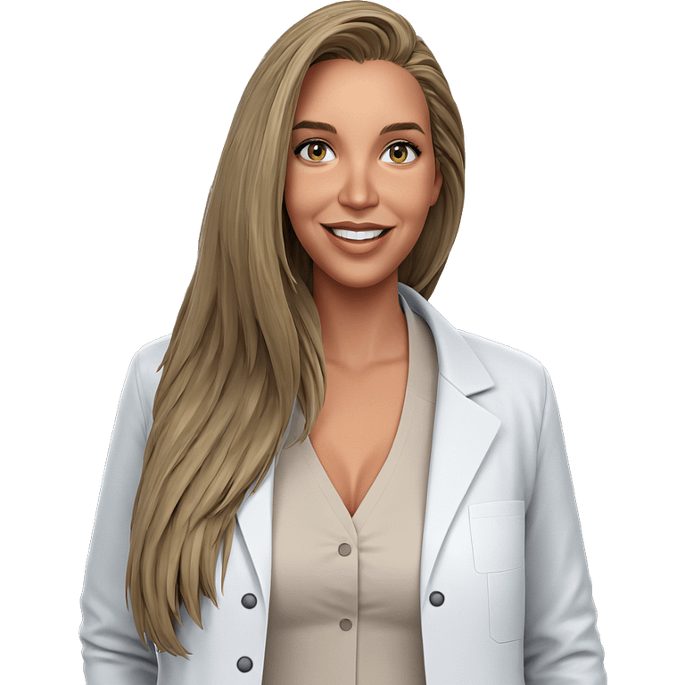 smiling girl in lab coat emoji