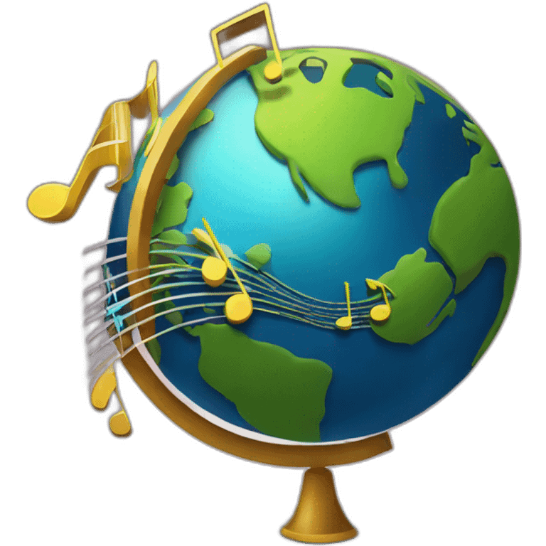 Globe with Music festival stage emoji