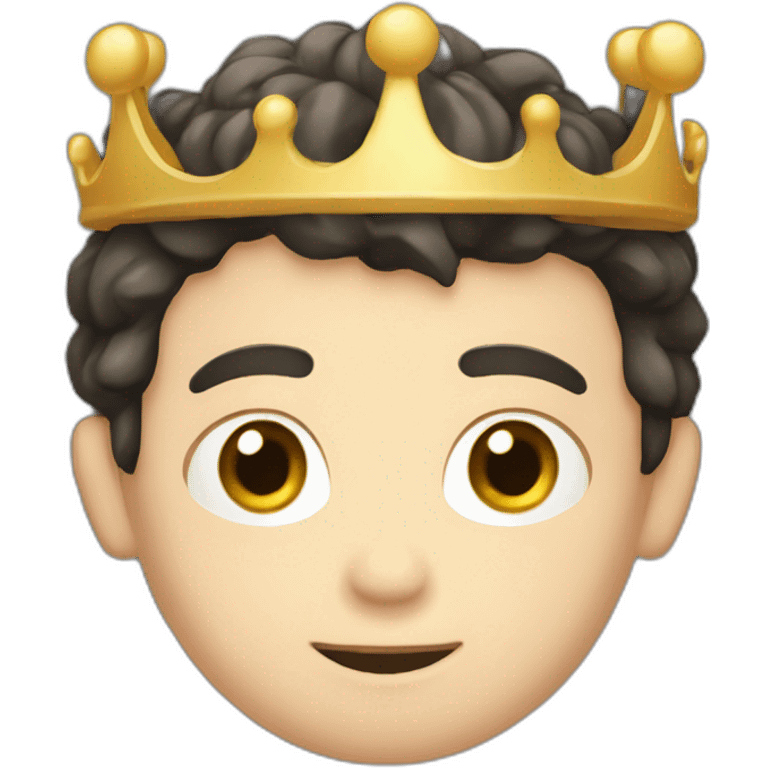 wawy dark hair white boy with a crown emoji