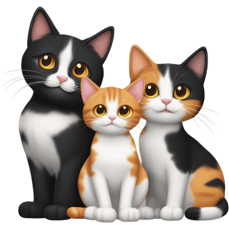 Three cats stacked on top of each other  emoji