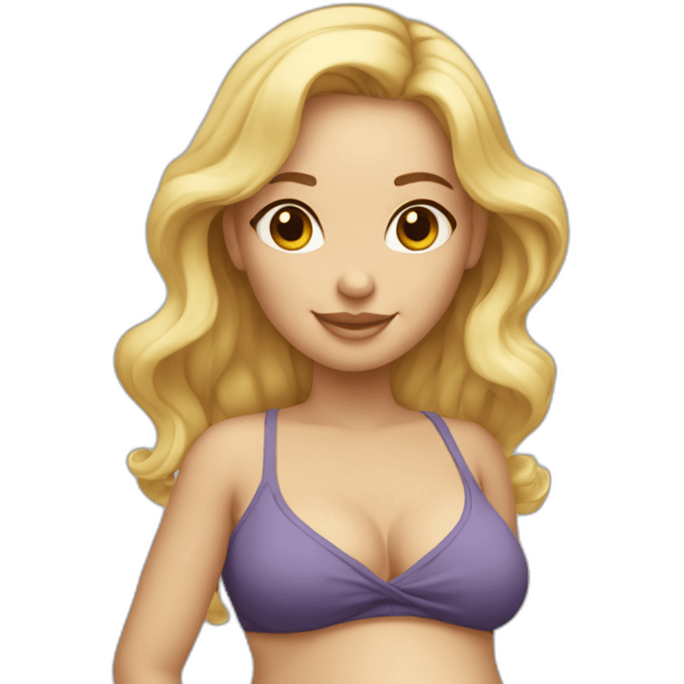 adorable pregnant blond full body women with beach-wave-hair emoji