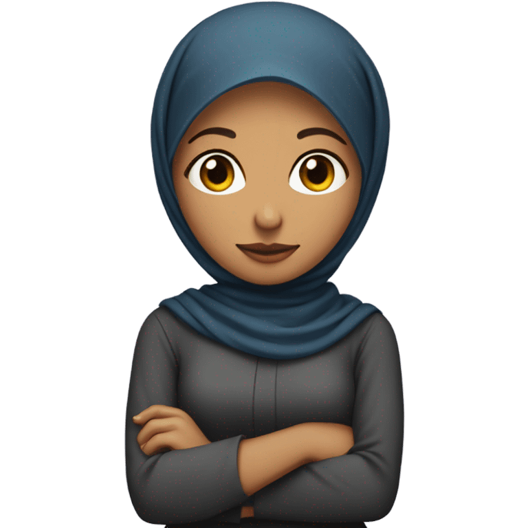 half body of a career woman wearing a hijab with her arms crossed over her chest emoji