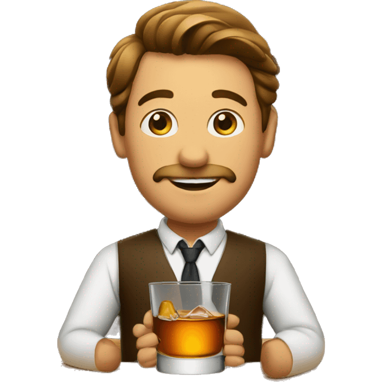 a barman with whisky emoji