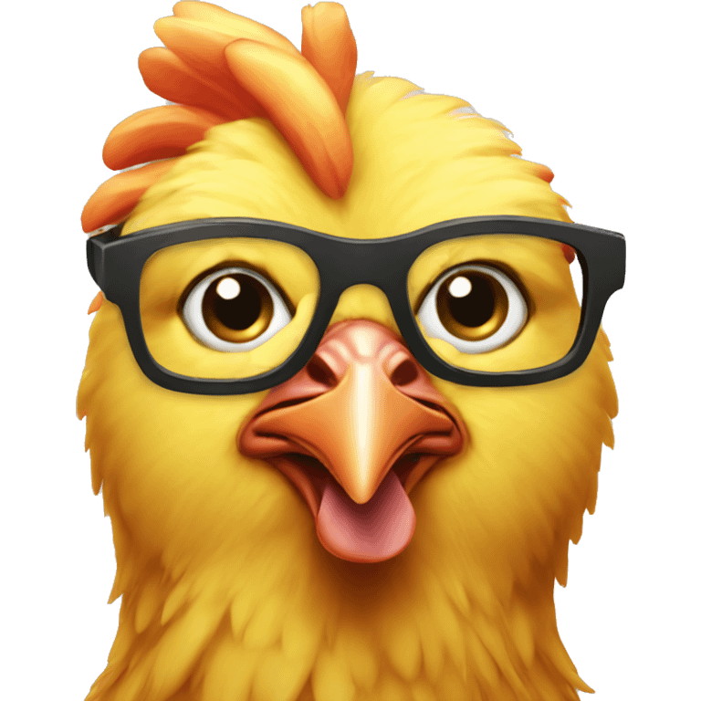 Can I have a small chicken with glasses emoji