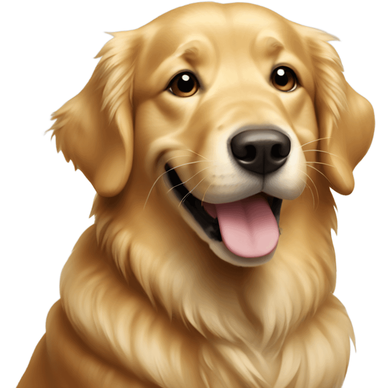 Golden retriever smiling emoji