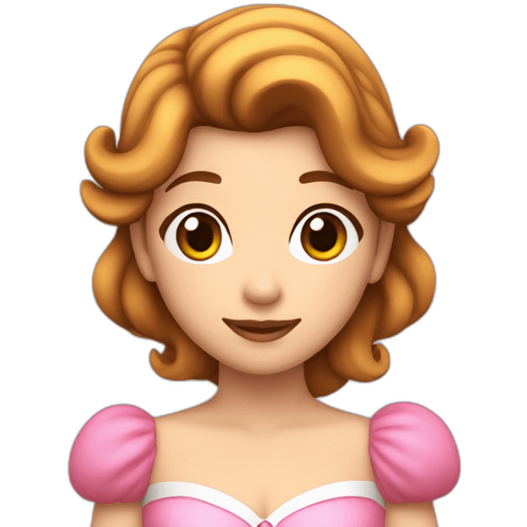 princess peach girl with brown hair emoji