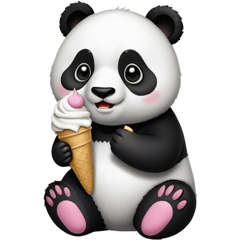 Panda eating ice cream emoji