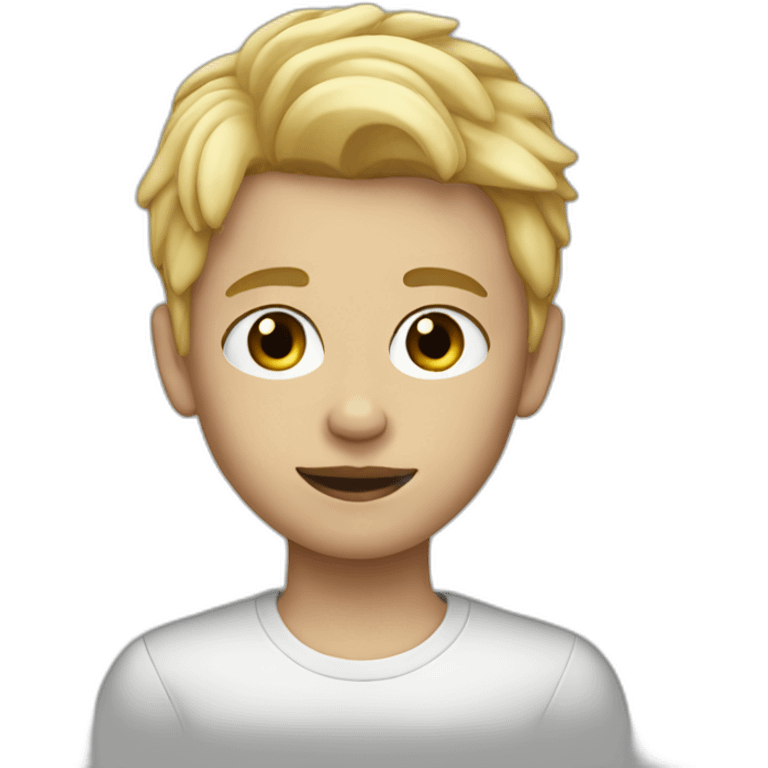 Blonde Boy with black nails emoji