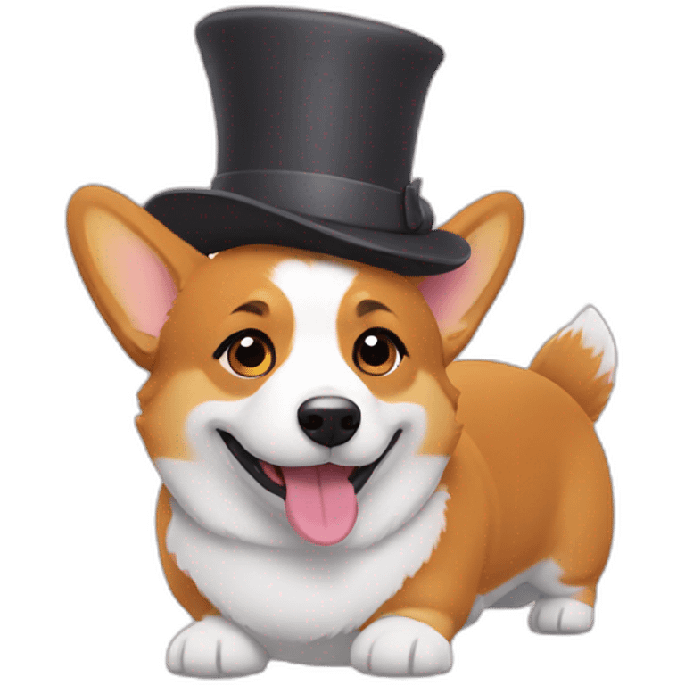 corgi wearing a hat emoji