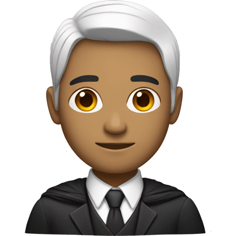 Man, white, black hair with side fade wearing a suit and with a back cape on shoulders emoji