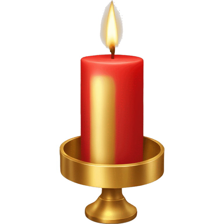 Red tall candle with gold holder emoji