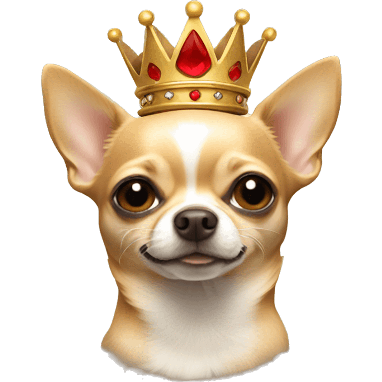 Tan chihuahua with crown emoji