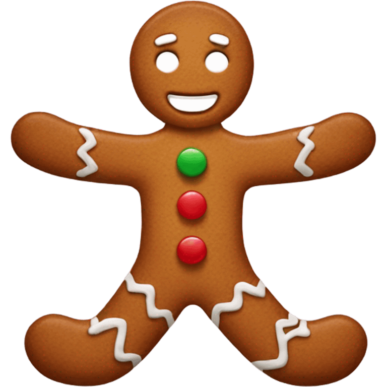 Gingerbread man half a leg emoji