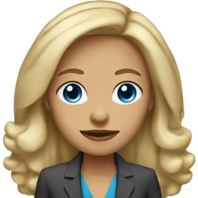 37 year old blue eyed dark blonde woman wearing a blazer emoji