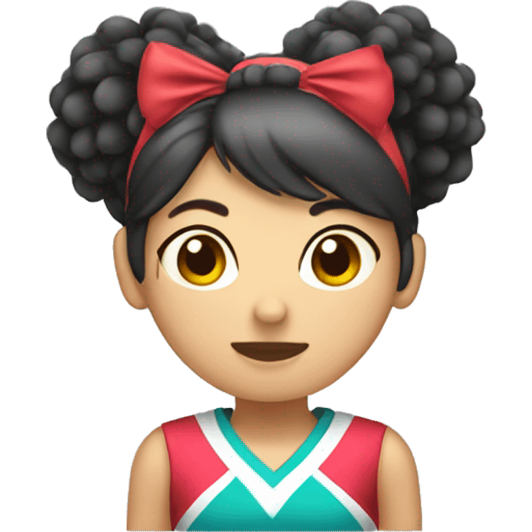 asian girl with cheerleading pom pom  emoji