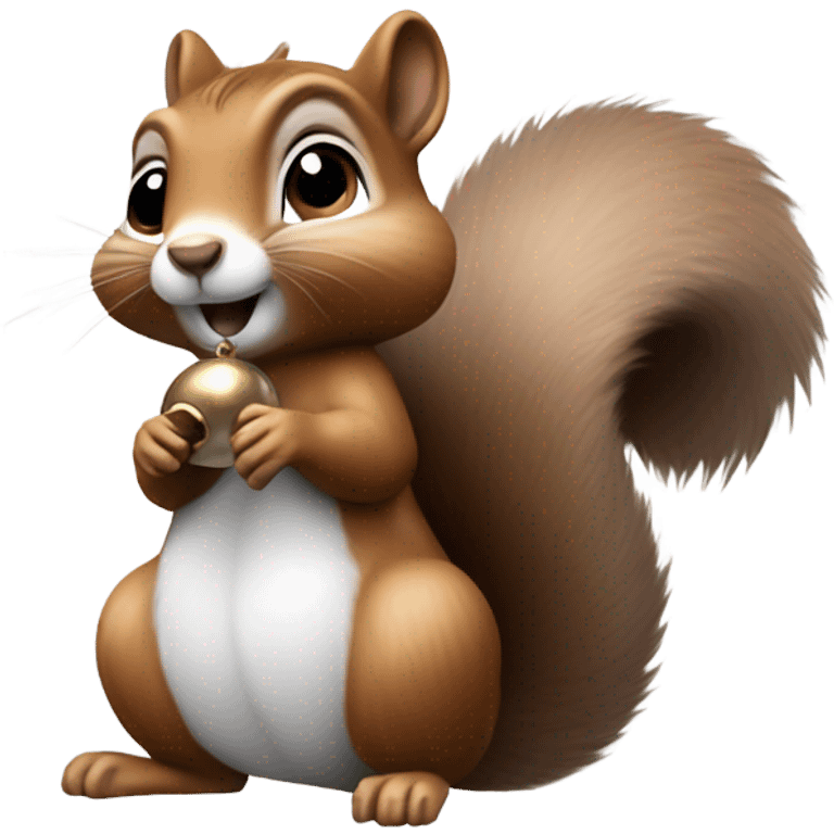 Squirrel holding bells emoji