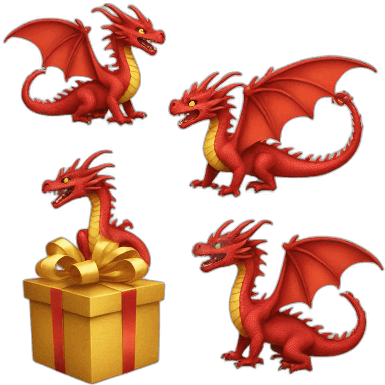 dragon from gift box\ emoji