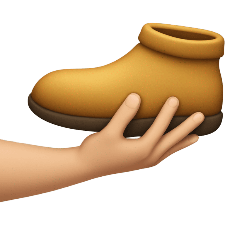 Hand holding a slipper  emoji