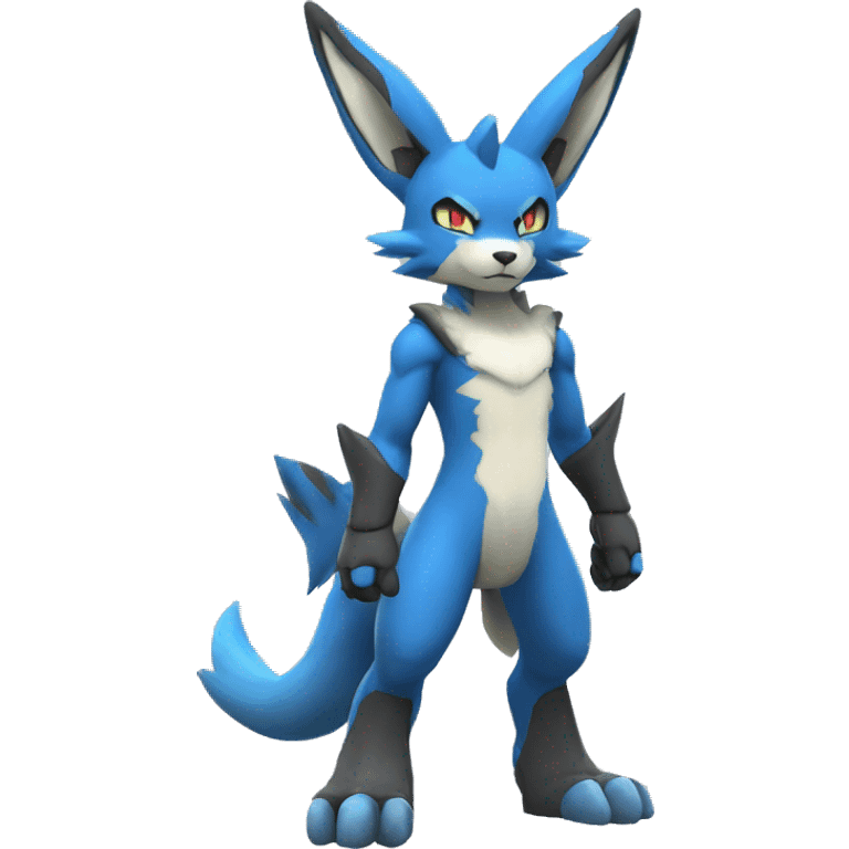 Lucario-WereGarurumon full body emoji