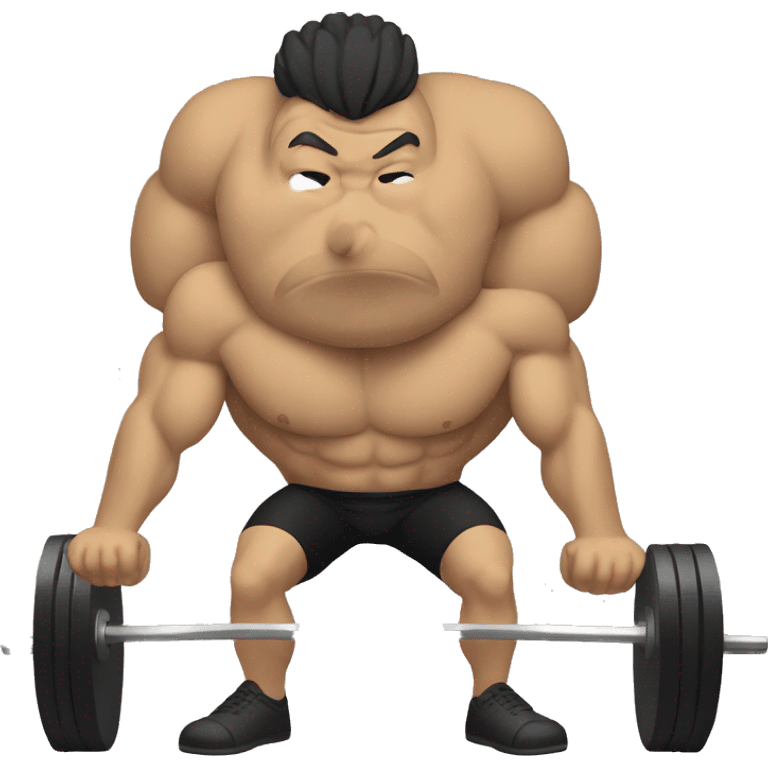 Tonjiro doing back squats emoji