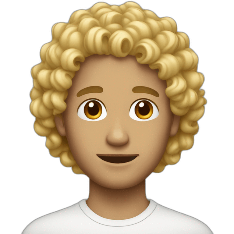 man curly hair blond emoji