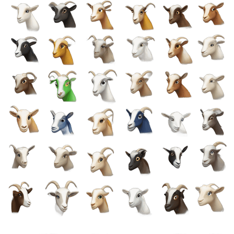 lots of different color goats programming emoji