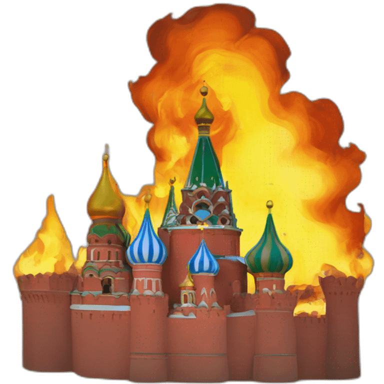 Kremlin in fire emoji