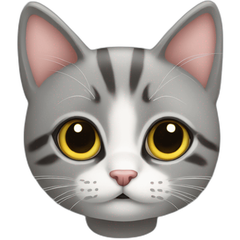 Chat gris mignon emoji