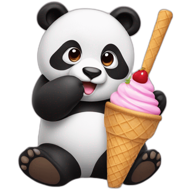 Panda eating ice cream emoji