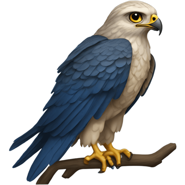 Blue winged hawk emoji