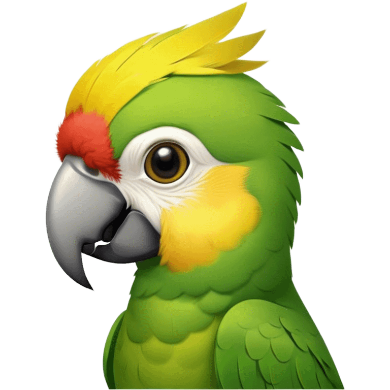 Parrot with a bowlcut emoji