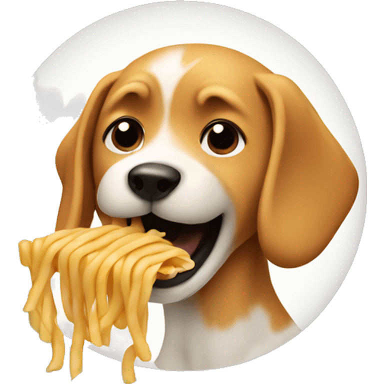 Dog eating pasta  emoji