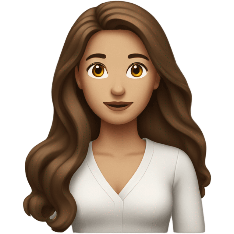 Woman with long brown hair emoji