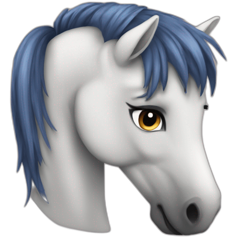 Ein Pony das eine Karotte isst emoji